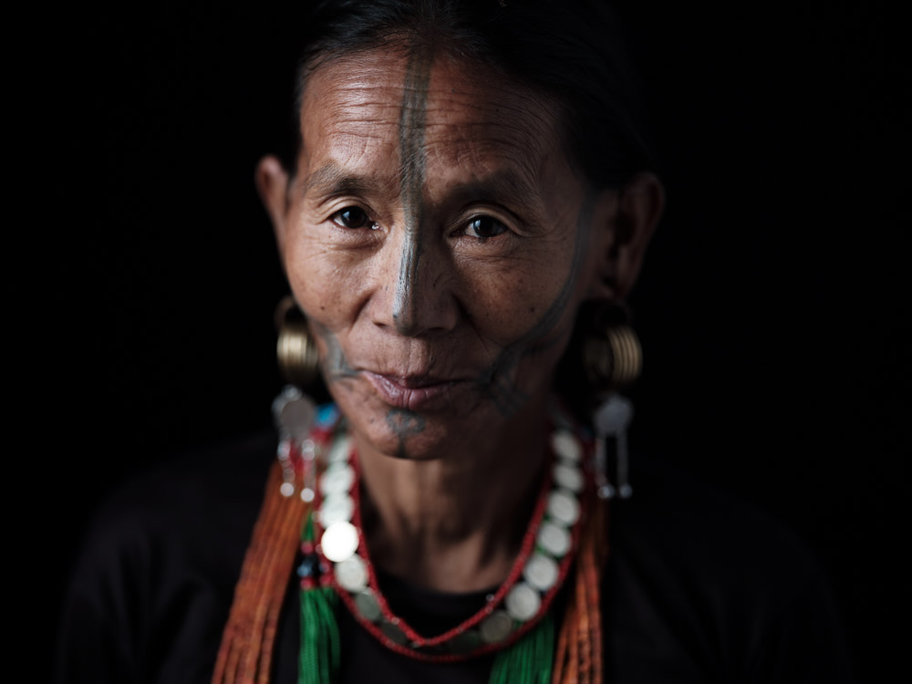 Ollo facial tattoo, Lazu, Arunachal Pradesh, India