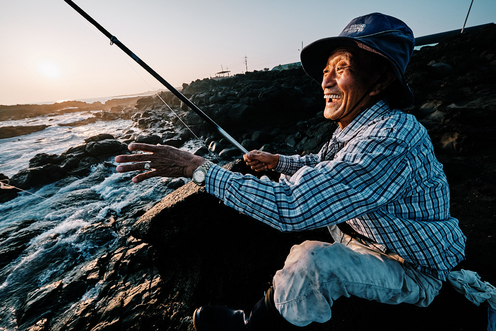 Jeju Island Rock Fishing Portrait Fujifilm XF 8-16mm